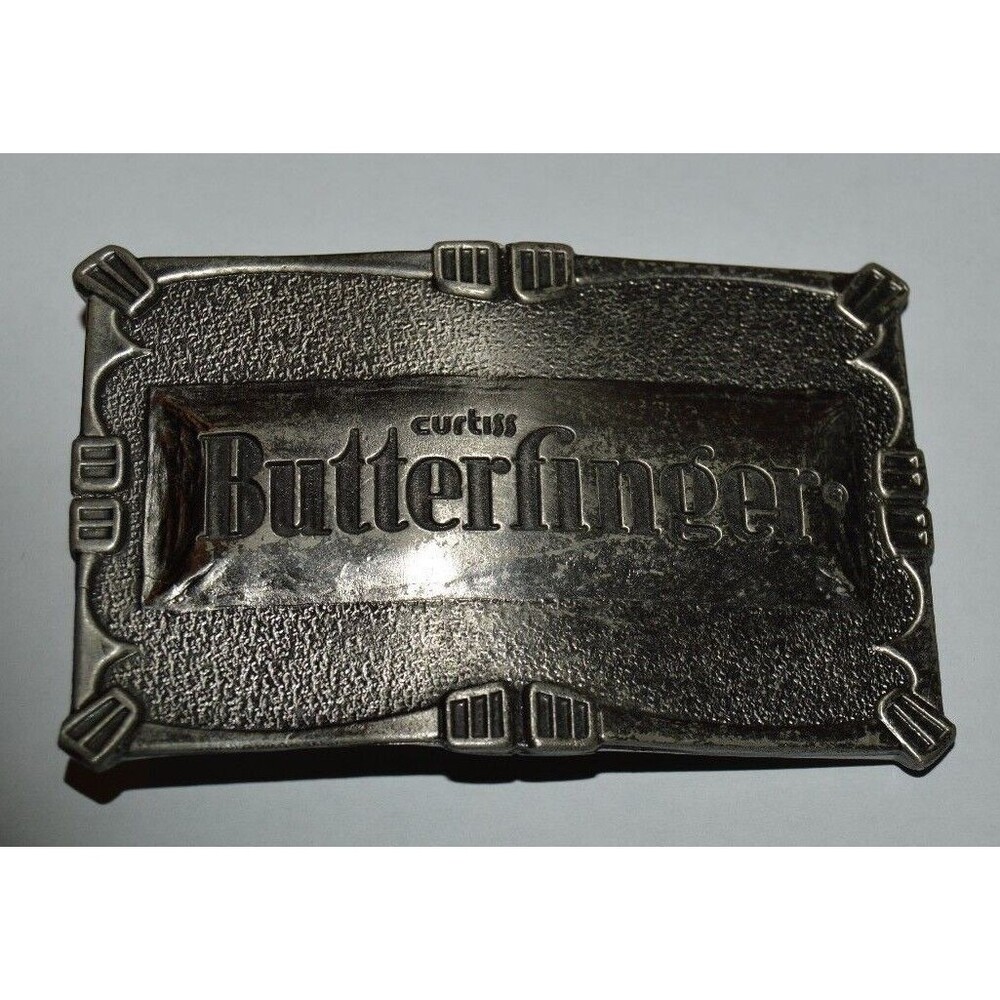 Vintage 1970s Curtiss Co BUTTERFINGER Candy Bar Heavy Belt Buckle Rare